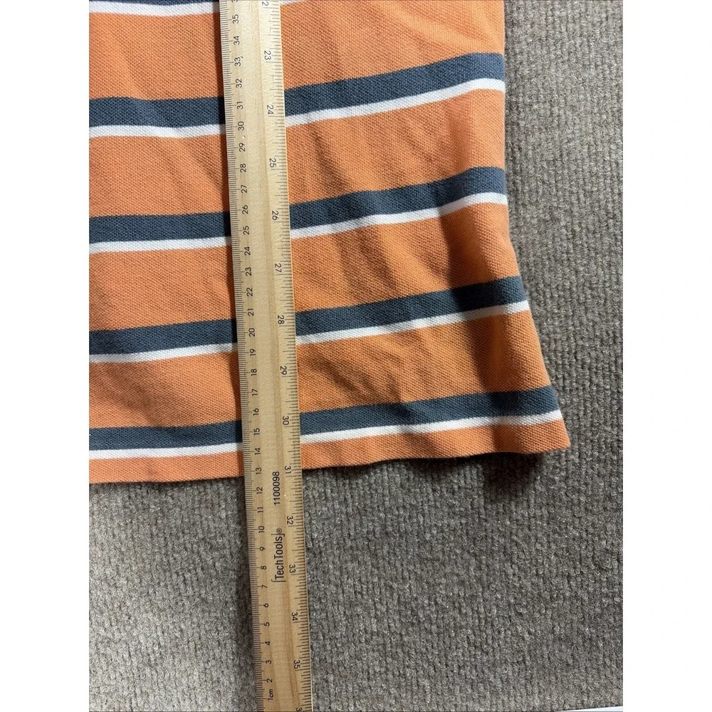 Vintage Polo Ralph Lauren Polo Shirt Mens M-L Orange Striped RL Flag Classic